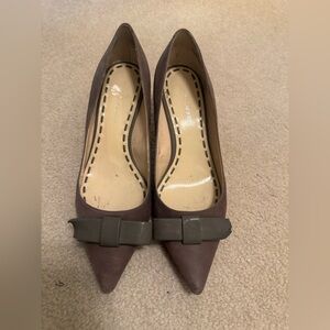 Elegant Brown Suede Bow Women's Shoes